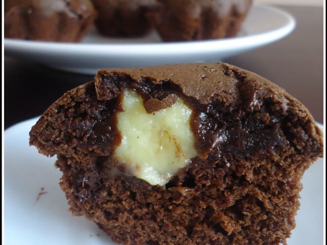 Muffin au chocolat noir fourré à la vanille