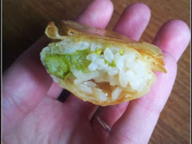 Risotto aux asperges vertes version finger food