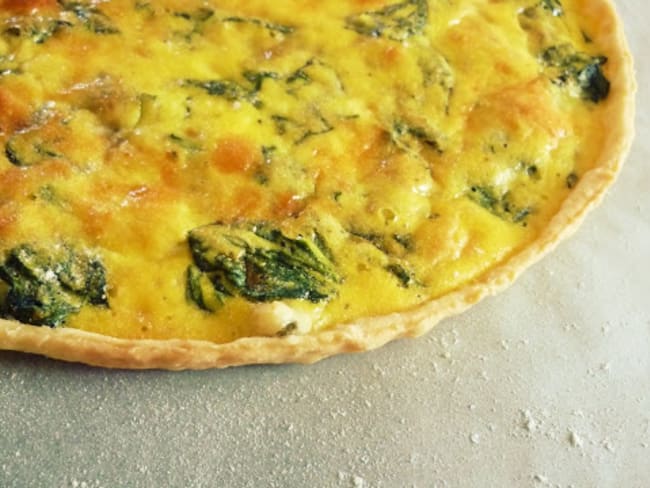 Quiche aux épinards et au Bleu d'Auvergne