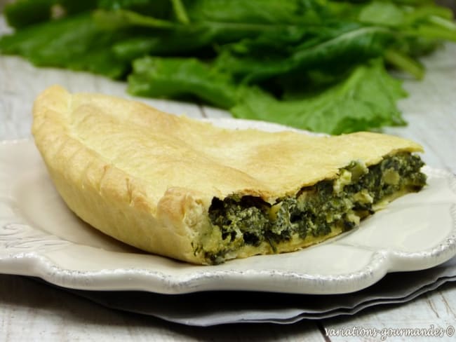 La tourte aux herbes, pâte fine à l'huile d'olive