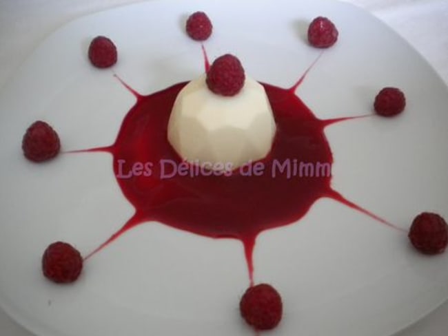 Panna cotta à la vanille et aux framboises