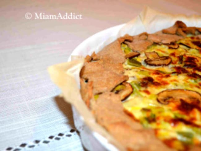 Tarte rustique Poireaux Champignons