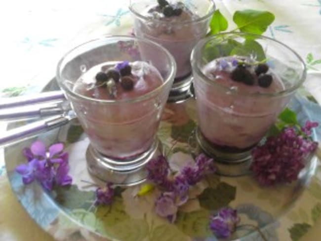 Mousse de mascarpone aux myrtilles