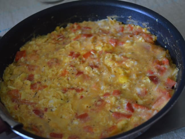 Omelette basquaise aux poivrons