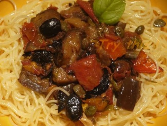 Vermicelli aux olives et aux câpres