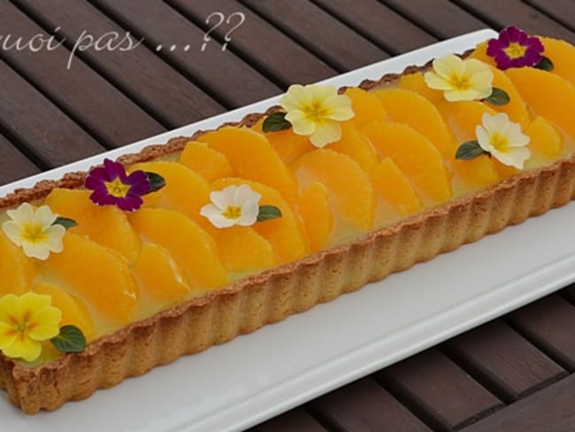 Tarte orange, vanille, concombre