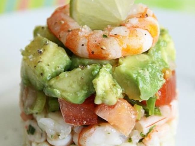 Tartare de crevettes et d'avocats