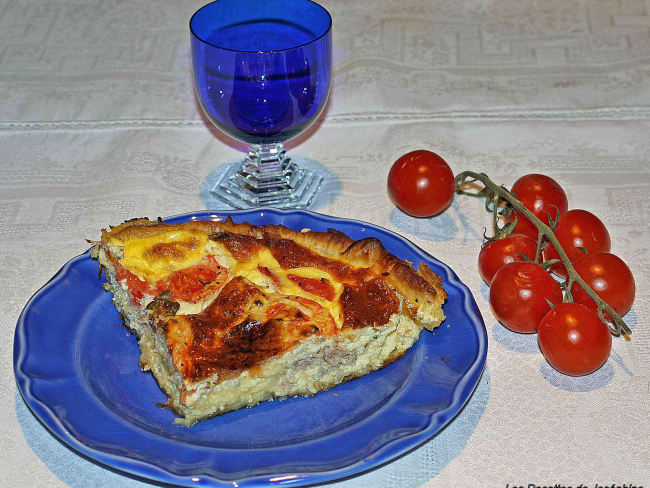 Quiche aux Tomates confites ,Basilic et Thon