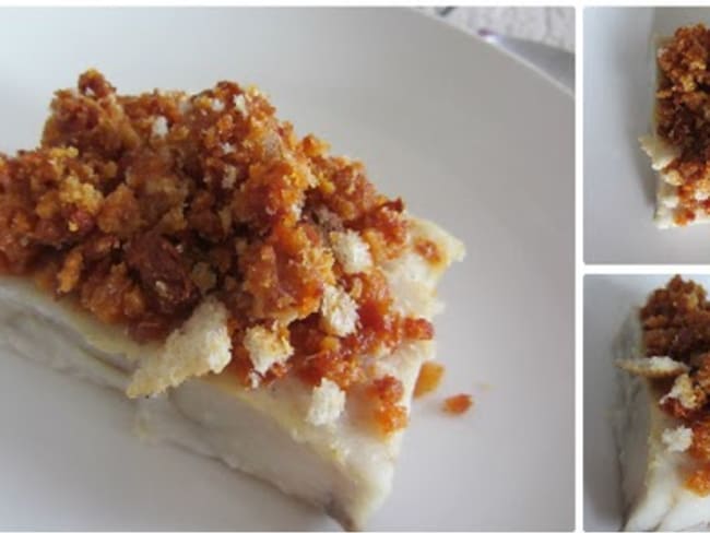 Poisson blanc et crumble de chorizo