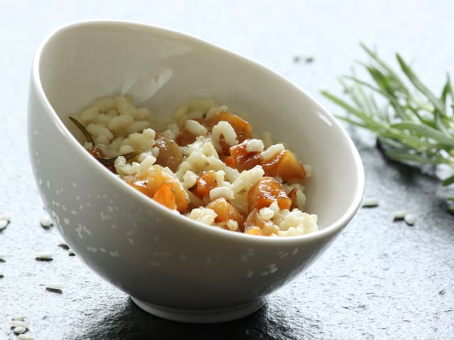 Risotto aux navets caramélisés, citron et romarin