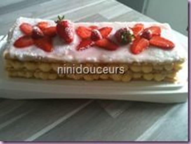 Mille feuille aux fraises