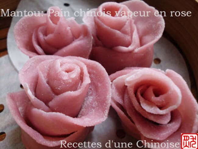 Mantou en forme de rose