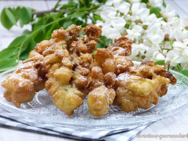 Beignets de fleurs d'acacias délicatement parfumés