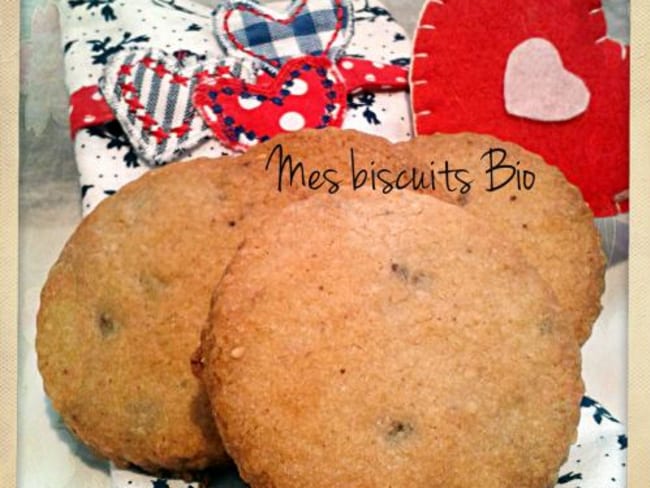 Biscuits Croquants à la purée de sésame et Chocolat