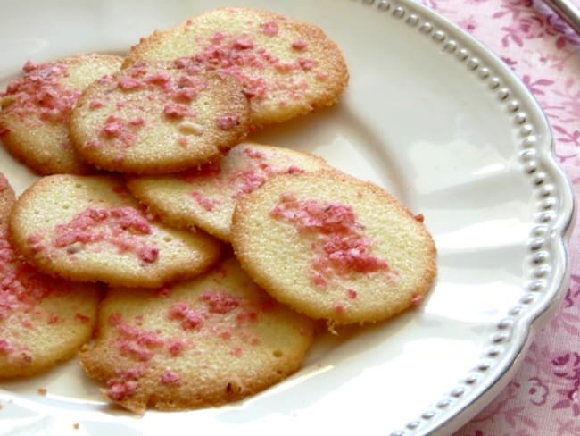 Langues de chat aux pralines roses