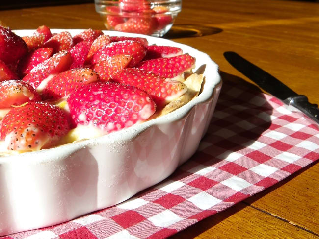 Tarte aux fraises à la crème citron-vanille