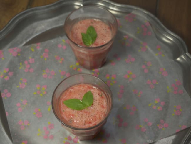 Smoothie fraise et basilic