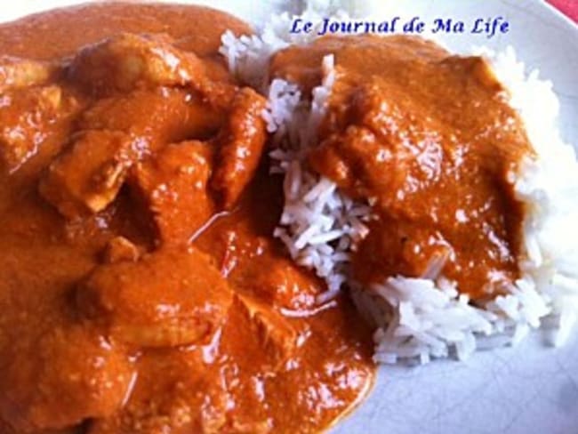 Butter chicken ou poulet au beurre de la cuisine en Inde