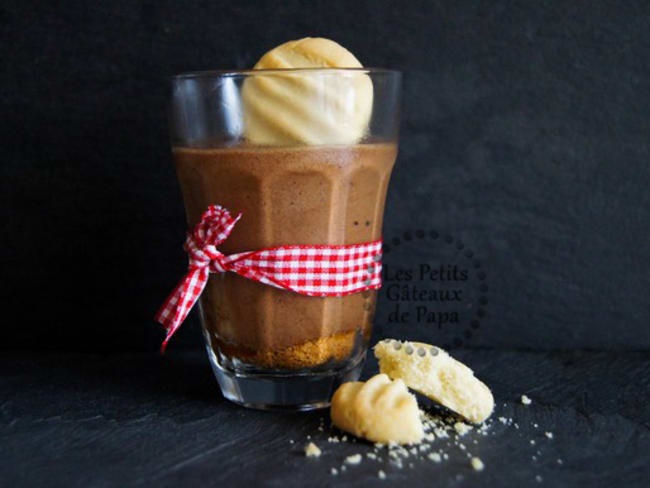 Mousse Choco, Pommes Caramélisées Brisures de Spéculoos