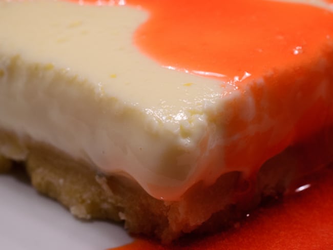 Cheesecake au citron vert et son coulis de fraises