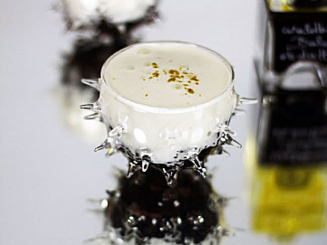 Salade de riz noir venere, balsam de dattes, espuma noisettes