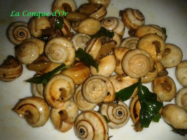 Petits escargots parfumés à la menthe, persil et ail