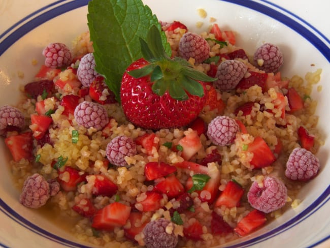 Taboulé à la menthe et aux fraises