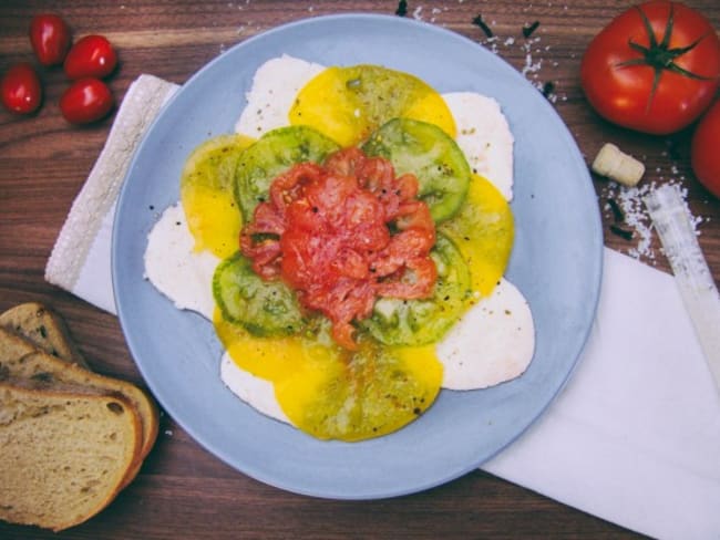 Carpaccio 3 tomates et Mozzarela