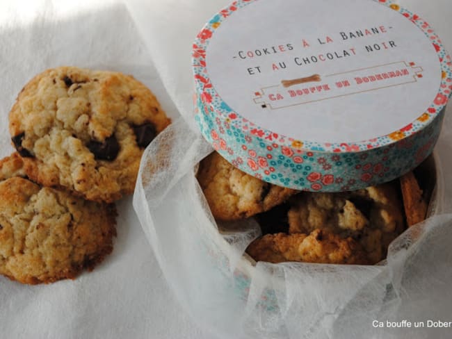 Cookies au chocolat noir et à la banane