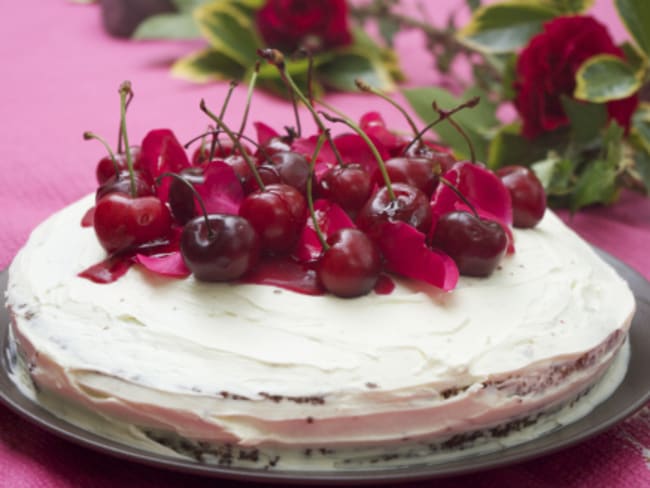 Gâteau chocolat et cerises