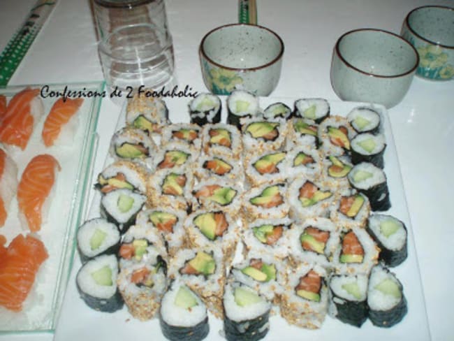 Maki concombre et California saumon avocat