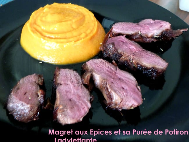 Magret de canard aux épices et sa purée de potiron