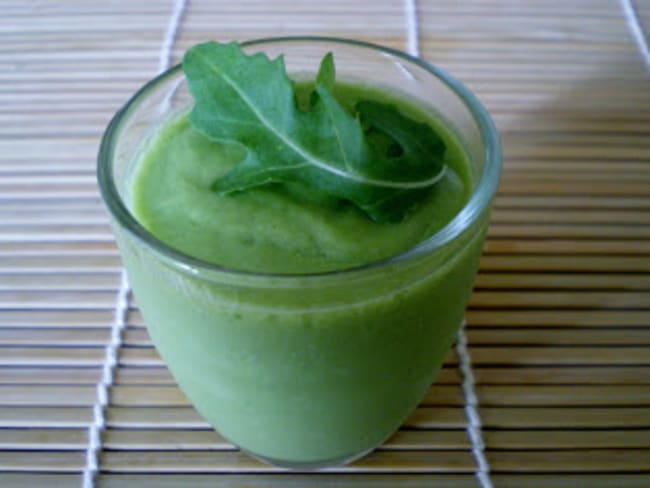 Soupe froide avocat roquette et citron