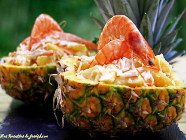 Ananas surprise aux crevettes