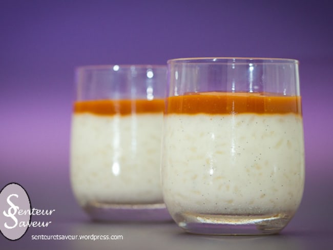 Riz au lait à la vanille et sauce au caramel beurre salé