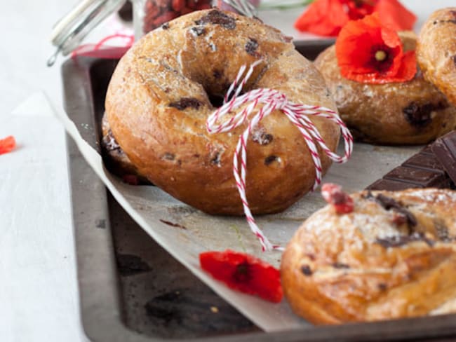 Bagels pépites de chocolat aux baies de goji