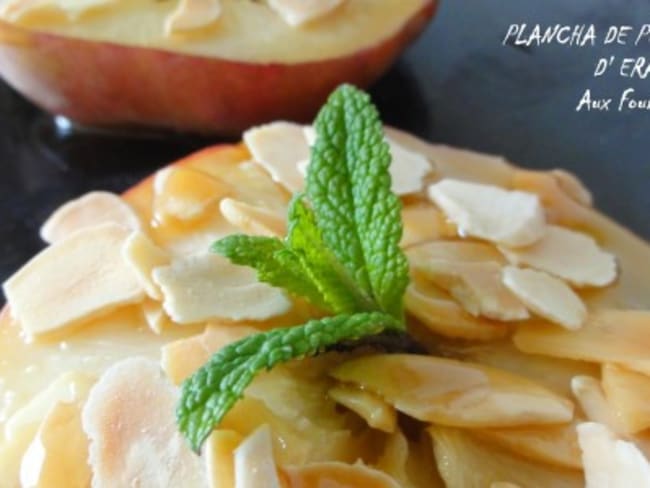 Plancha de pêches au sirop d'érable