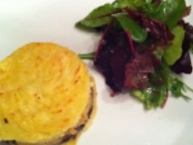 Parmentier de boudin au deux pommes