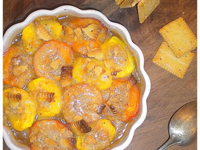 Abricots et pêches gratinées façon "amandine"