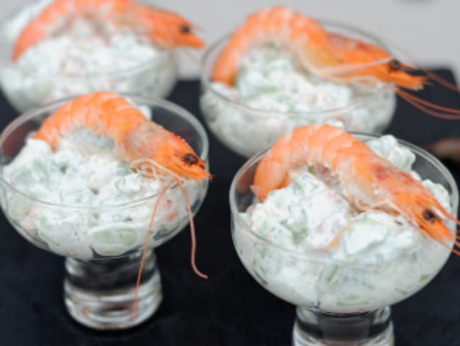 Tzatziki aux crevettes et aux radis