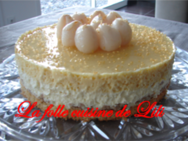 Gâteau croustillant chocolat blanc mangue