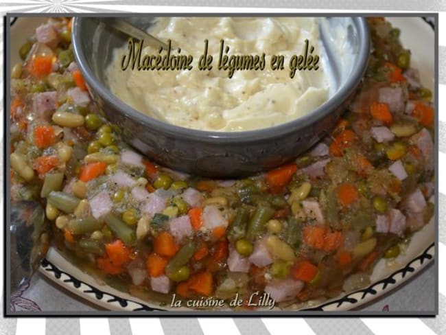 Couronne de macédoine de légumes en gelée et sa mayonnaise maison