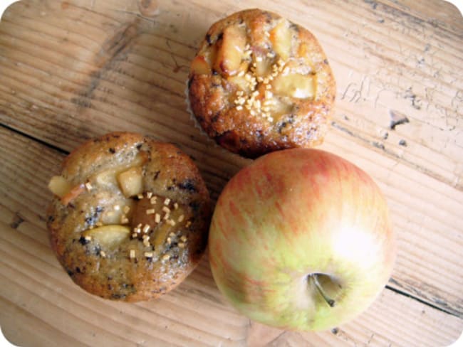 Muffins façon straciatella et pommes caramélisées