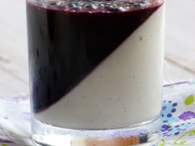 Panna cotta au yaourt à la grecque et coulis de cassis