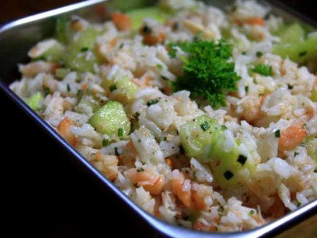 Salade de riz rose et verte