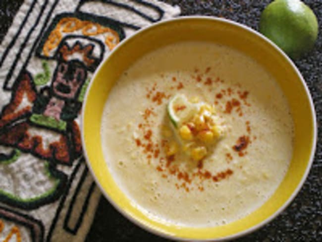 SOUPE DE MAïS PAPRIKA ET CITRON VERT