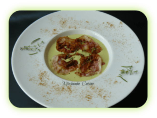 Velouté d’Avocat Froid à la Pancetta Croustillante