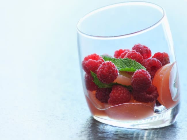 Fraîcheur de framboises et pamplemousse