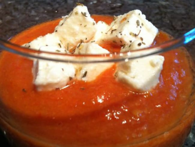 Gaspacho de Tomates Poivrons Féta