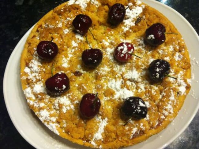 Tarte Crumble cerises amande